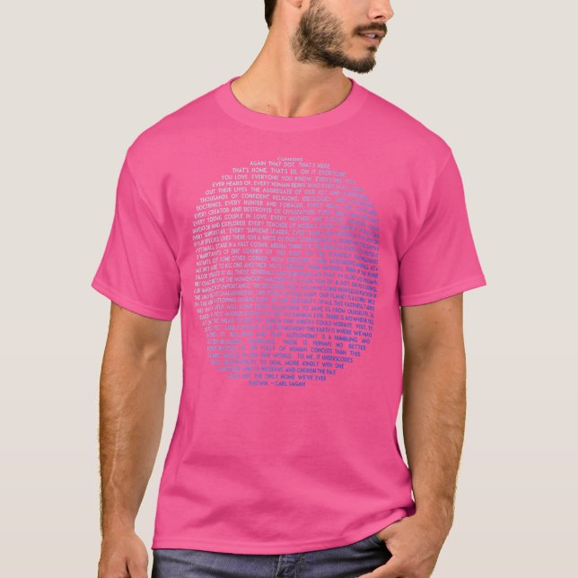 Camiseta Ponto Azul Pálido - Carl Sagan (Frente)