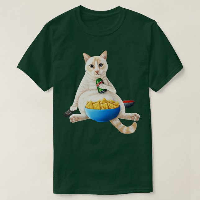 Camiseta Ponto de chama Gato branco siamês com soda e sna (Frente do Design)