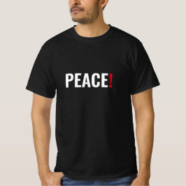 Camiseta Ponto de exclamação da paz negro, vermelho-branco,