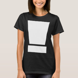 Camiseta Ponto de exclamação Pontuação Simples Preta e Bran