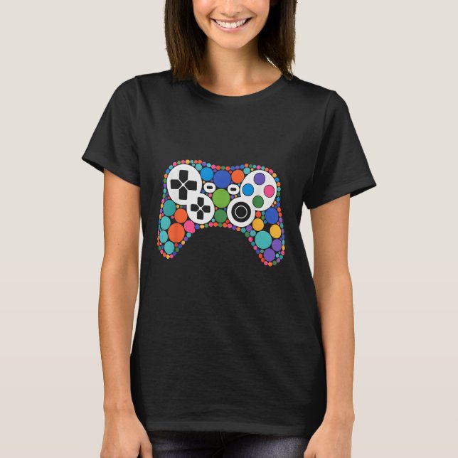 Camiseta Ponto de Gamers de vídeo de Bolinhas da controlado (Frente)