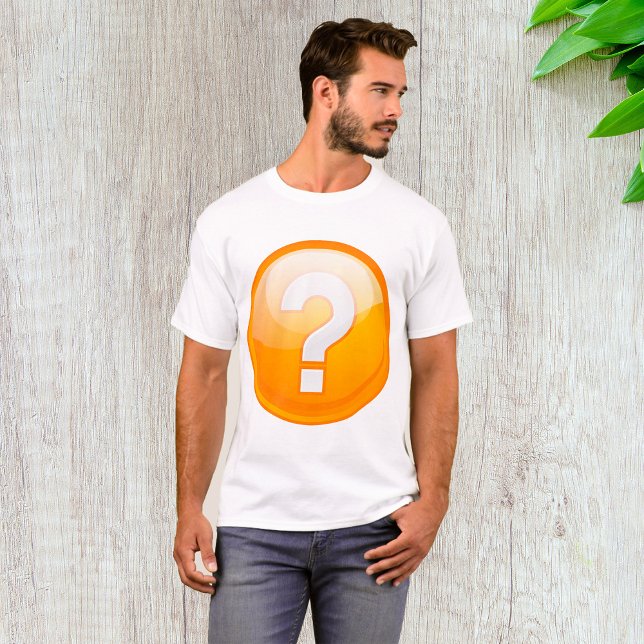 Camiseta Ponto de interrogação laranja Mens T-Shirt (Criador carregado)