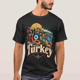Camiseta Ponto de Referência Artístico de Viagem da Turquia