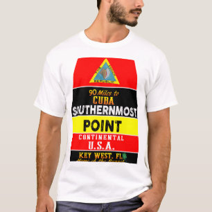 Camiseta Ponto mais meridional do cais de Key West Flórida