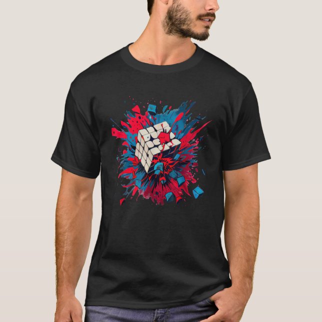 Camiseta Ponto para jovens do Cubo quebra-cabeça com veloci (Frente)