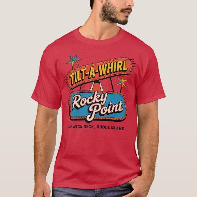Camiseta Ponto Rocky Tilt-A-Whirl- Pescoço Warwick, RI (Frente)
