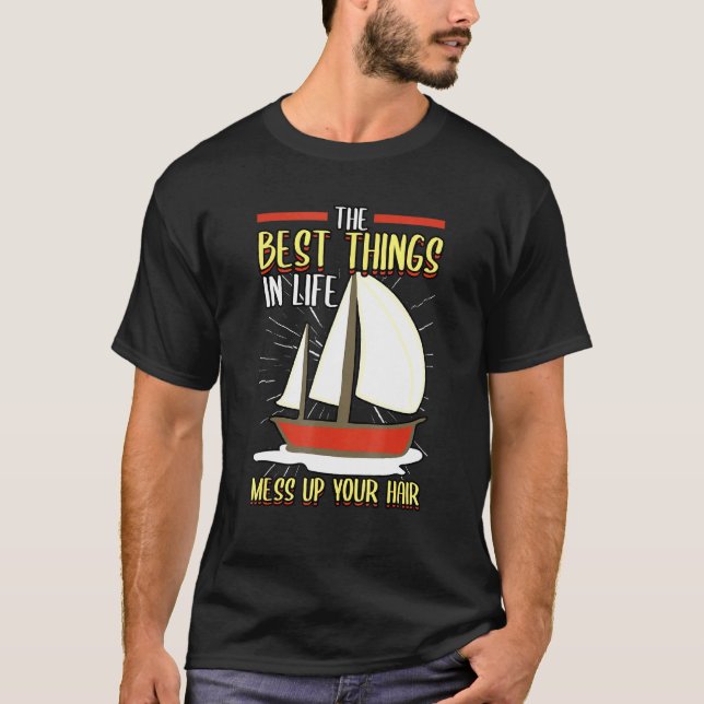 Camiseta Pontoon As Melhores Coisas Na Vida Mete O Cabelo (Frente)