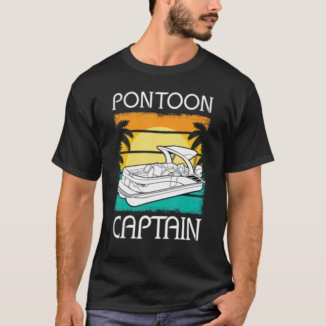 Camiseta Pontoon Boat Capitão Motorboating Pontooning Boati (Frente)
