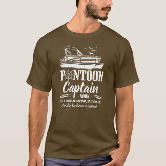 Camiseta Pontoon Capitão Definição Engraçado Barco