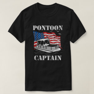 Camiseta Pontoon Capiton American Flag Pontoon Boat Lover U