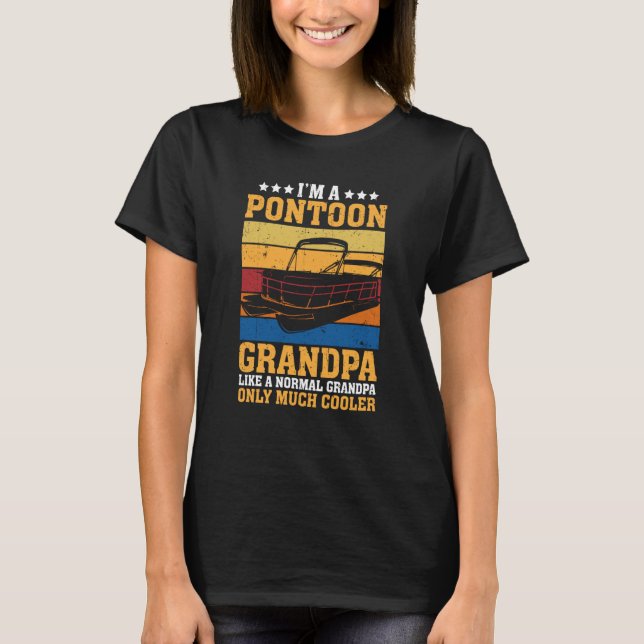Camiseta Pontoon Grandpa Captain Retro Boating Fathers Day (Frente)