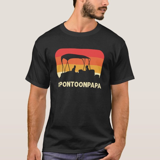 Camiseta Pontoon Papa For Pontoon Boating Boat Captain (Frente)