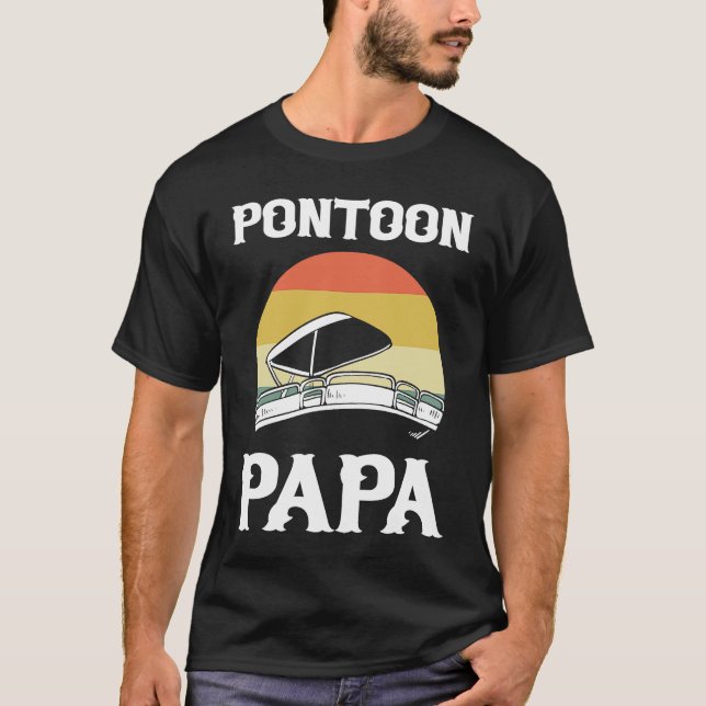 Camiseta Pontoon Papa Pontoon Boating Boat Captain (Frente)