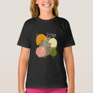 Camiseta Pontos de abstrato interessantes com folhas