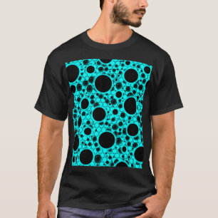 Camiseta Pontos de bolhas espaciais - Ciano