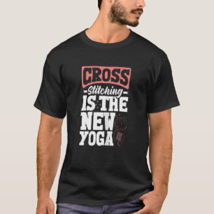Camiseta Pontos de Cruz Femininos São o Novo Yoga Cross Sti