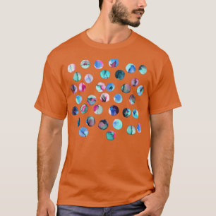 Camiseta Pontos de tinta coloridos marinho azul cor-de-rosa