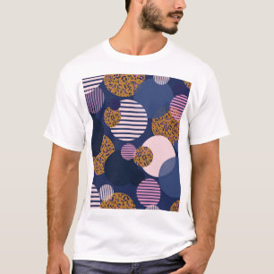Camiseta Pontos-leopardo: Elegância azul escura.