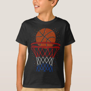 Camiseta Pontos polka de aro de basquete para meninos menin