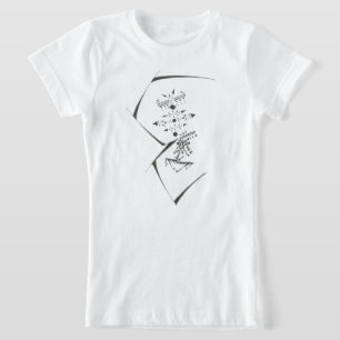 Camiseta Pontos Preto Branco Arte de Tatuagem Tribal Abstra