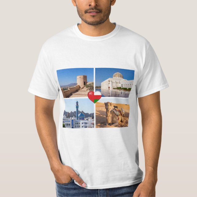 Camiseta Pontos turísticos do Sultanato de Omã (Frente)