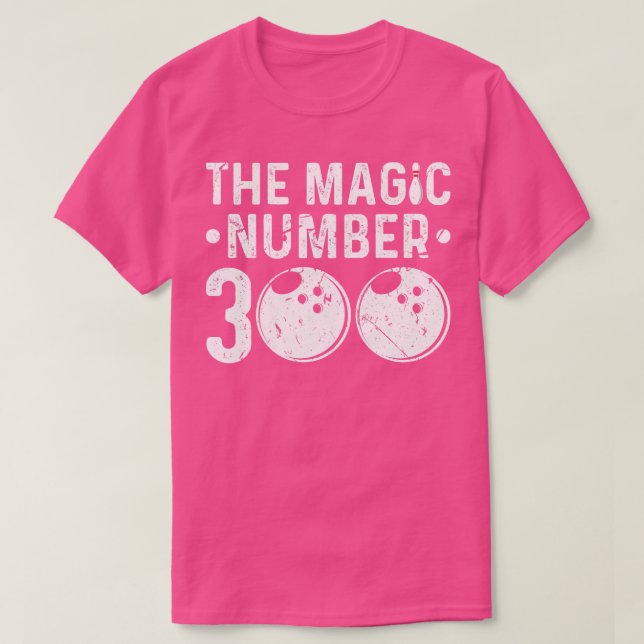Camiseta Pontuação da Boliche Magic Number 300 (Frente do Design)