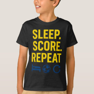 Camiseta Pontuação de Sono Repete Fã de Futebol Novidade Gr