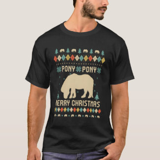 Camiseta Pony Funny Ugly Sweater Retro Para A Christma