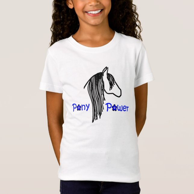 Camiseta Pony Power Black e Blue T-Shirt para raparigas (Frente)