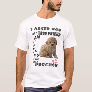 Camiseta Poochon Dog Mãe Citação, Bichon Poo Pai, Cute B