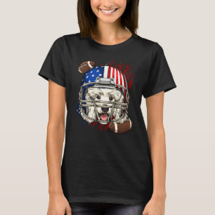 Camiseta Poodle American Football Dog Amava Bandeira dos EU