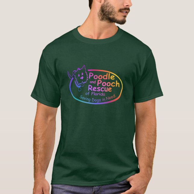 Camiseta Poodle and Pooch Rescue of Florida Rainbow Gradien (Frente)