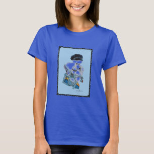 Camiseta Poodle Branco Pintinho Biker em Harley Tee