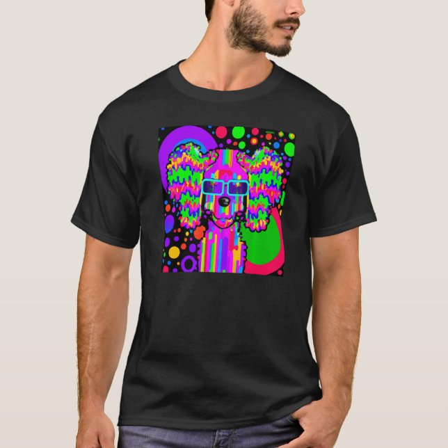 Camiseta Poodle cachorrinho de cor suave (Frente)