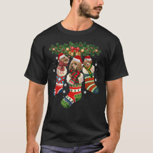 Camiseta Poodle Christmas Em Sock Dog Santa Hat Gift