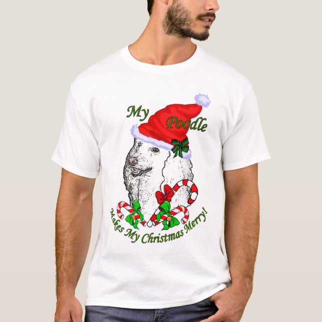 Camiseta Poodle Christmas Gifts (Frente)