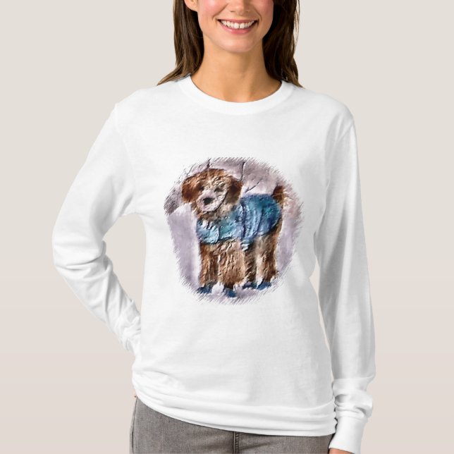 Camiseta Poodle Christmas Gifts (Frente)