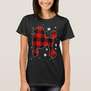 Camiseta Poodle Christmas Pajama Dog Buffalo Xadrez Xmas
