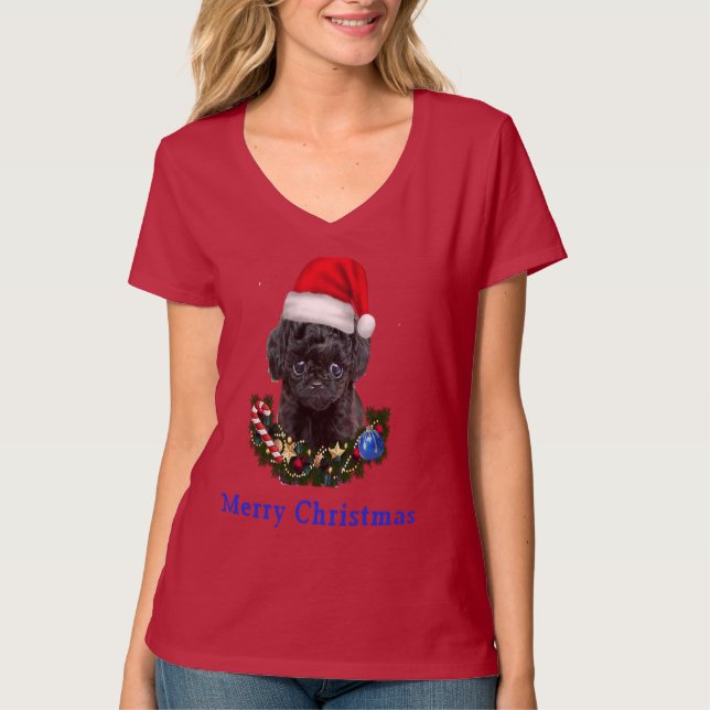 Camiseta Poodle Christmas T-Shirt (Frente)