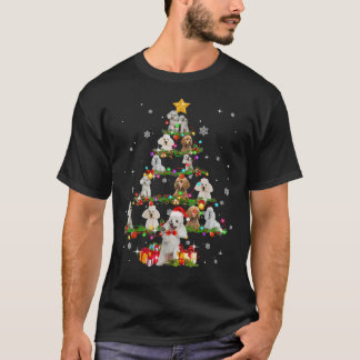 Camiseta Poodle Christmas Tree Xmas Dog Lover Womens Gift