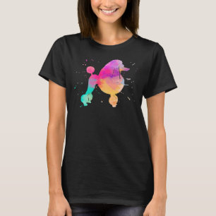 Camiseta Poodle Continental Clip Watercolor Paint Splat