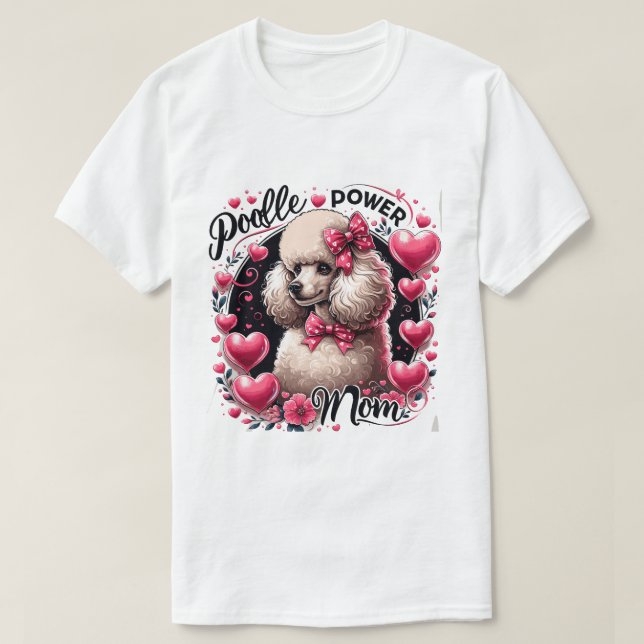 Camiseta Poodle de Amor - Tee Bolhas de Coração (Frente do Design)