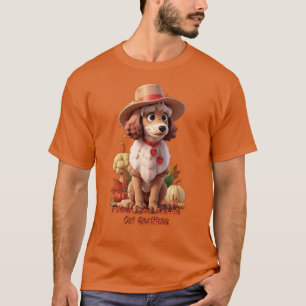Camiseta Poodle de Cachorro de Ação de Graças