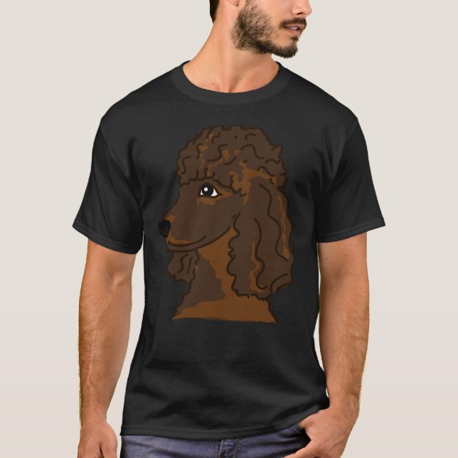 Camiseta Poodle de Coral Castanho (Frente)