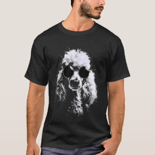 Camiseta Poodle de Hipster Estilo Grunge com Óculos de Sol