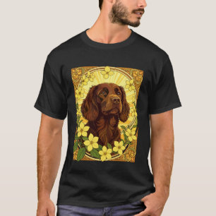 Camiseta Poodle de Pântano e Flores de Jasmim Amarelo