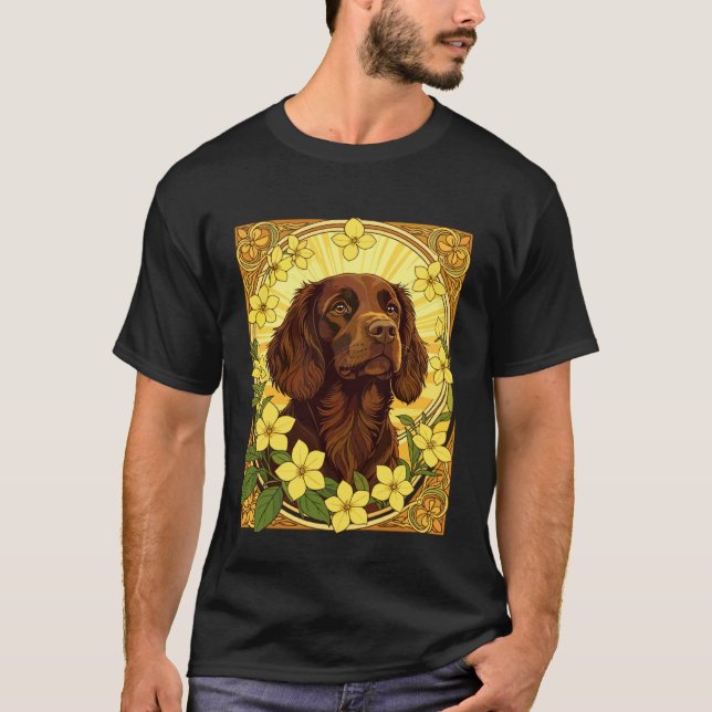 Camiseta Poodle de Pântano e Flores de Jasmim Amarelo (Frente)
