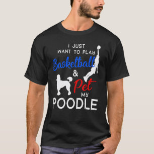 Camiseta Poodle Divertido Basquetebol Dono de Cão Natal