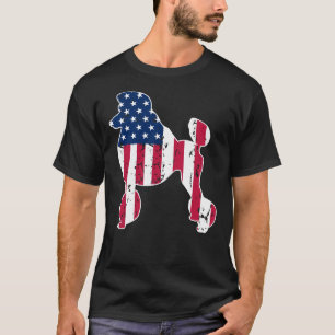 Camiseta Poodle Dog Amadurece Bandeira Americana Em 4 De Ju