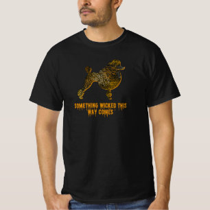 Camiseta Poodle Dog Silhouette Divertido Orange Halloween